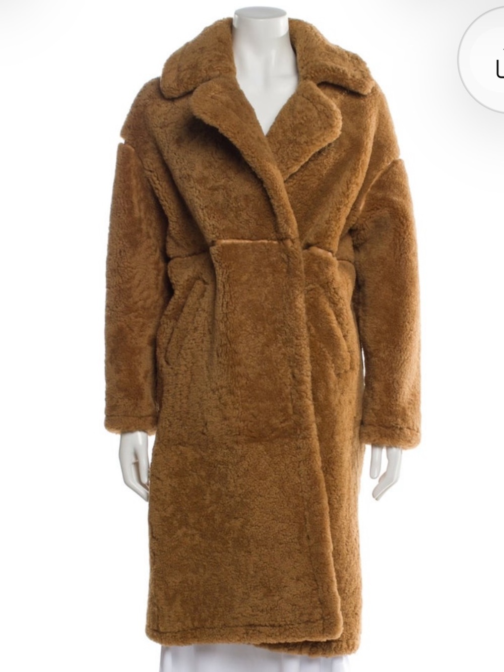 Shearling Coat in Camel